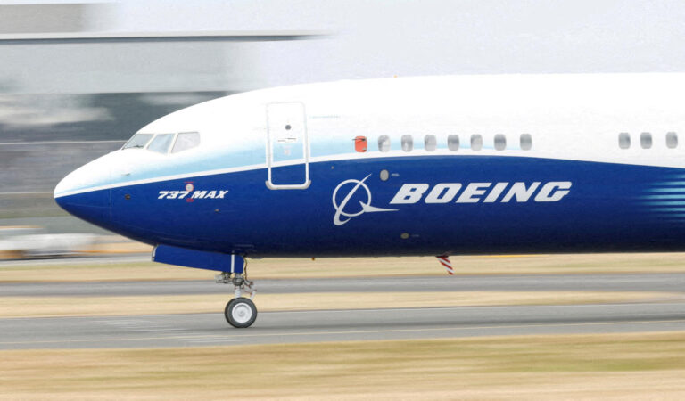 Boeing shares are slipping after a turbulent quarter marked by the 737 Max crisis