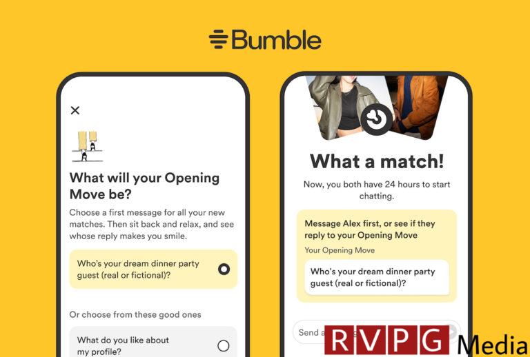 Bumble’s “Opening Move” feature takes the pressure off women to think of a new message every time |  TechCrunch