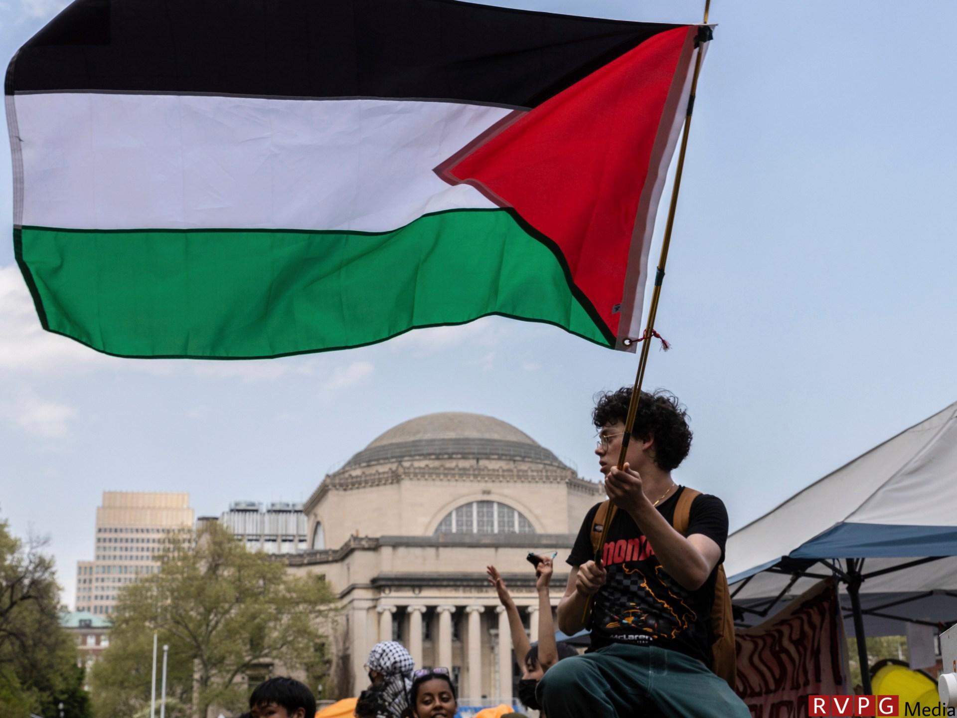 Gaza protesters occupy the Columbia building as conflict at the university escalates