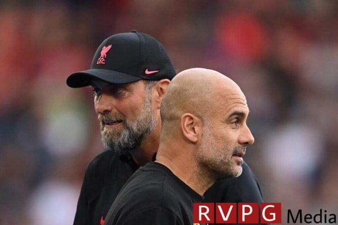 Liverpool Boss Jurgen Klopp And Manchester City Manager Pep Guardiola