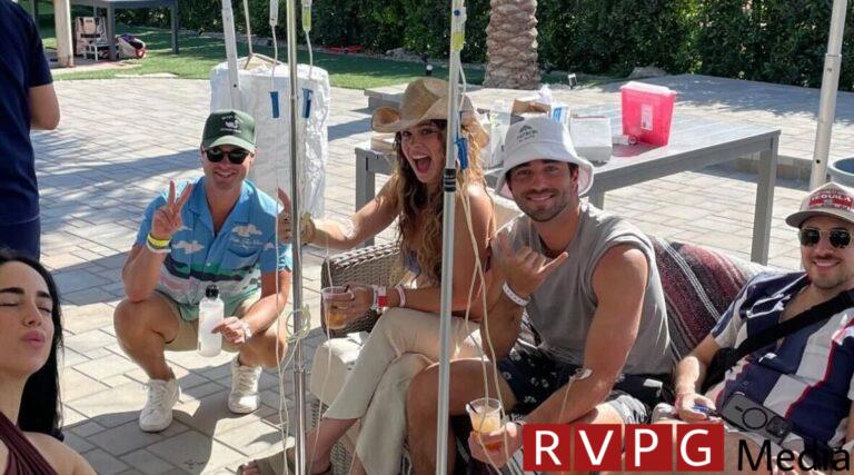 Joey Graziadei, Kelsey Anderson hang out with Maria Georgas at Stagecoach