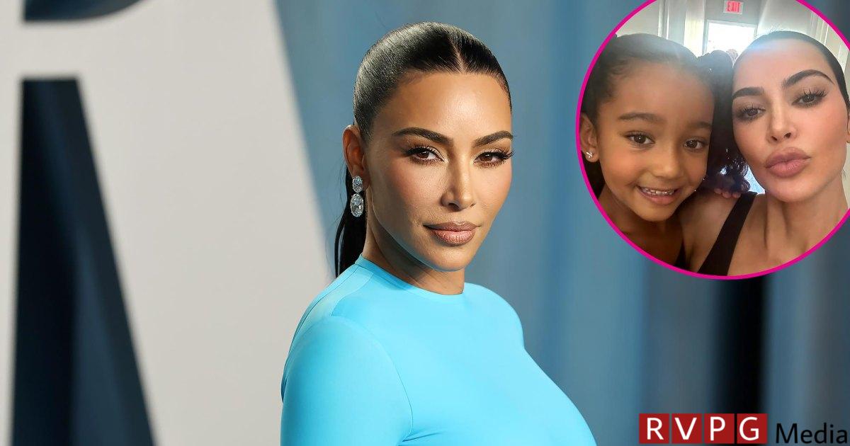 Kim Kardashian's daughter Chicago tries to wear mom's shoe clutch