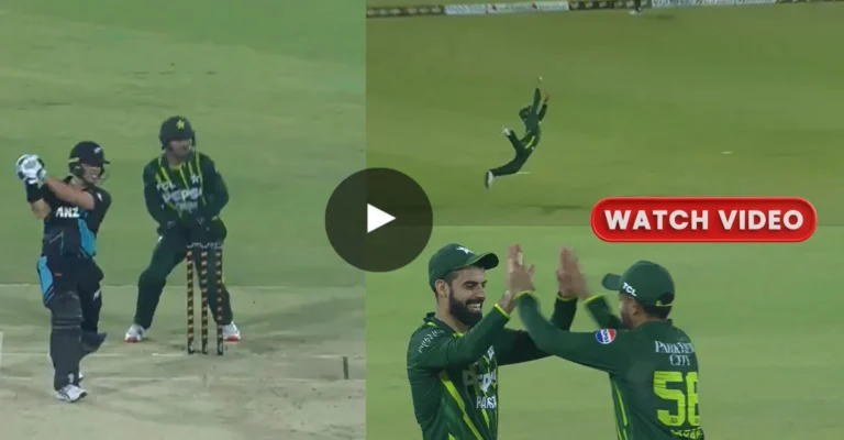 PAK against New Zealand [WATCH]: Shadab Khan needs a screamer to dismiss Mark Chapman in the 4th T20I
