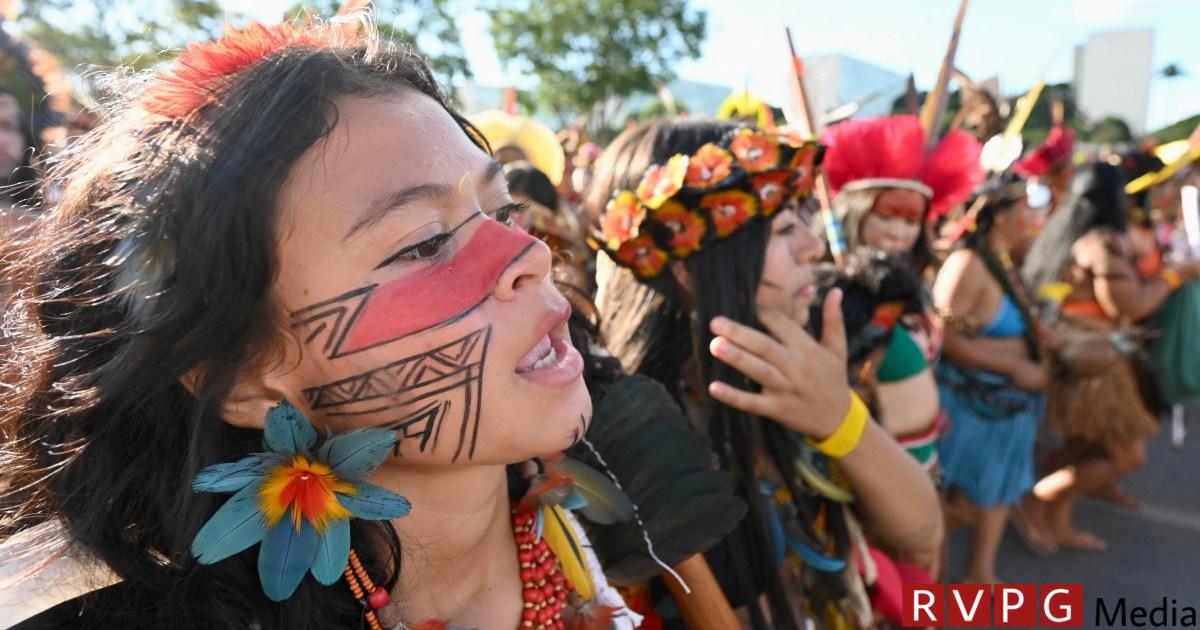 Photos: Indigenous peoples in Brazil march to demand land recognition