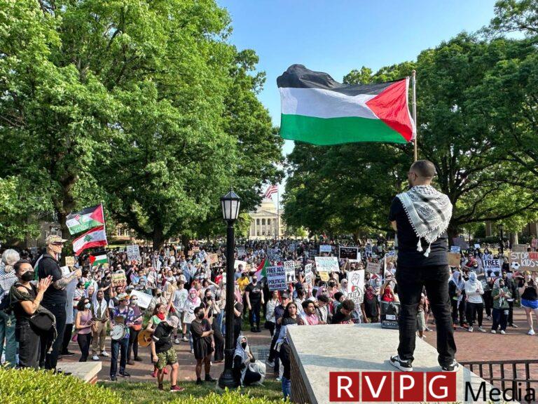 Several hundred gather and march for Palestine at UNC-Chapel Hill