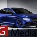 The Genesis G80 EV Magma Concept is presented at the Beijing Auto Show