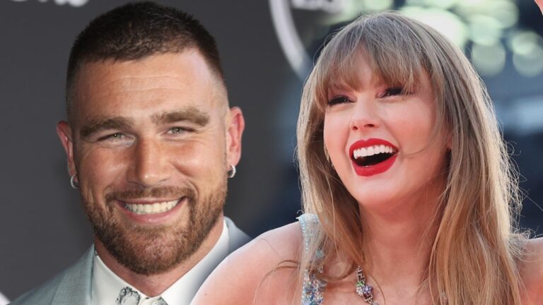 Travis Kelce sings to Taylor Swift's song "New Heights" at the live show