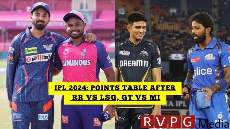 IPL 2024 Points Table After RR vs LSG, GT vs MI