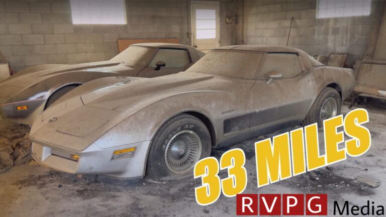 1982 Chevrolet Corvette with 33 miles receives first wash in 42 years