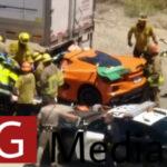 77-year-old driver gets Corvette C8 stuck under 18 wheels