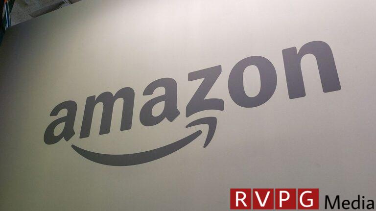 Amazon logo gray background