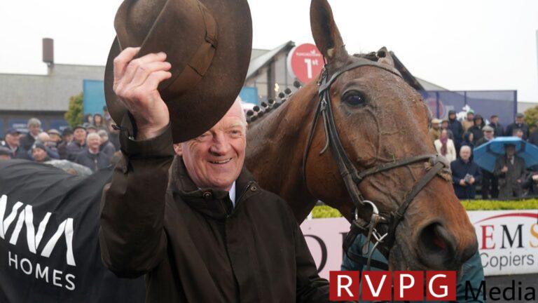 Willie Mullins celebrates his record breaking feat