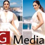 Cannes 2024 Kiara Advani makes pristine entrance in V-neckline Prabal Gurung thigh-high slit dress with statement earrings