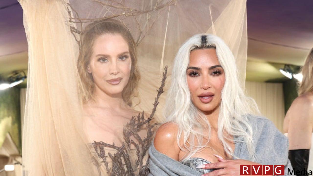 Lana Del Rey and Kim Kardashian pose together at the 2024 Met Gala