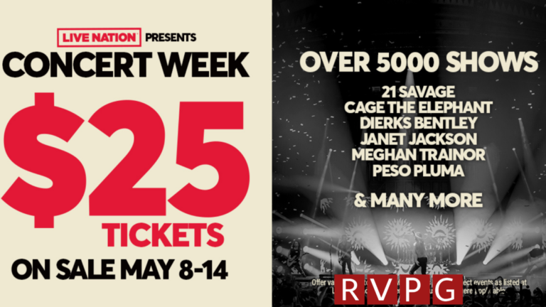 Live Nation is giving away $25 in concert week tickets to over 5,000 shows