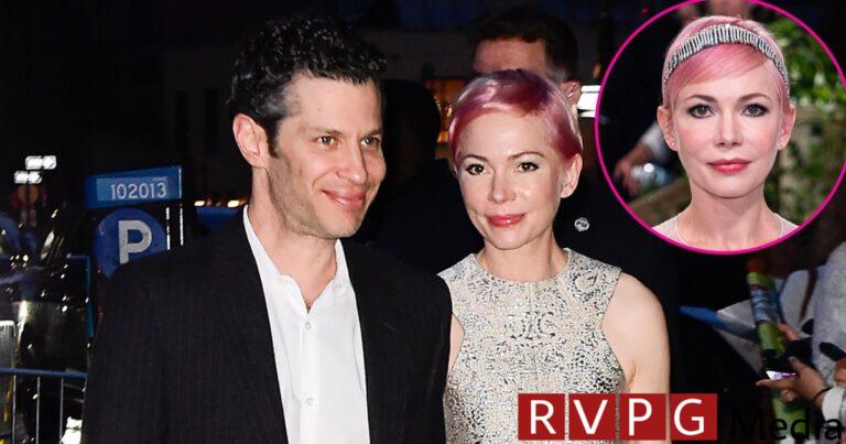 Michelle Williams shows off her pink hair at a party in New York City
