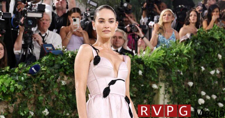 Shine like Lily James at the Met Gala in Supergoop Sunscreen