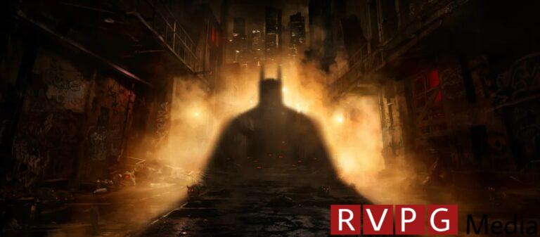 Batman's looming shadow in an alleyway full of rats