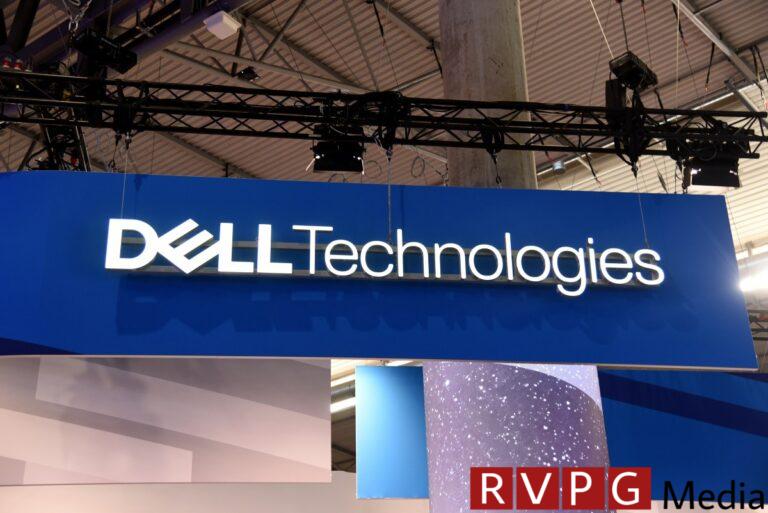 A view of the logo of the American company Dell at the Mobile World Congress 2024. (Photo by Ramon Costa/SOPA Images/LightRocket via Getty Images)