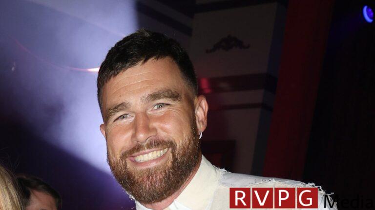 Travis Kelce grins on set with Niecy Nash in 'Grotesquerie' videos