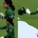 WATCH: Nigar Sultana angrily throws her bat and helmet aside after an LBW call during BAN-W vs IND-W clash