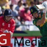 South Africa's Tazmin Brits plays a shot while England's Amy Jones looks on during the Women's T20 World Cup semifinal cricket match in Cape Town, South Africa, Friday Feb. 24, 2023. (AP Photo/Halden Krog)