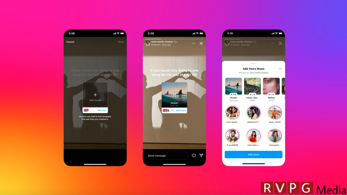 You can now share songs with Instagram's Add Yours sticker