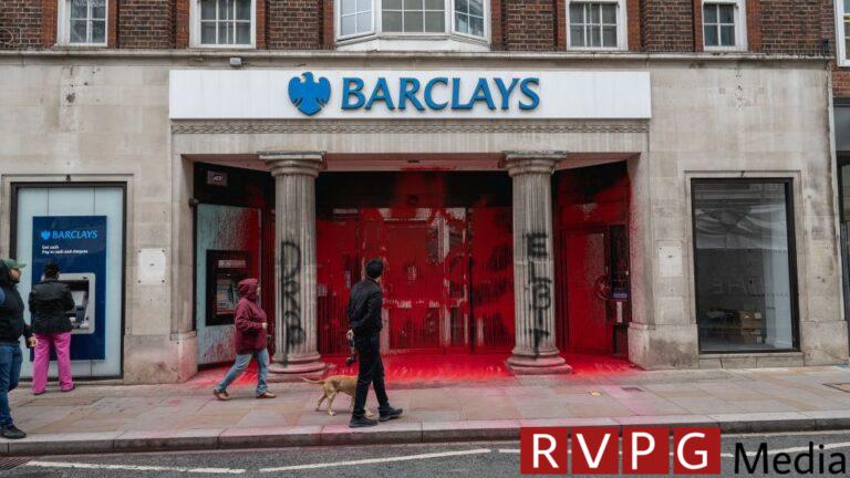 Barclays Bank branches vandalised by pro-Palestinian and climate activists