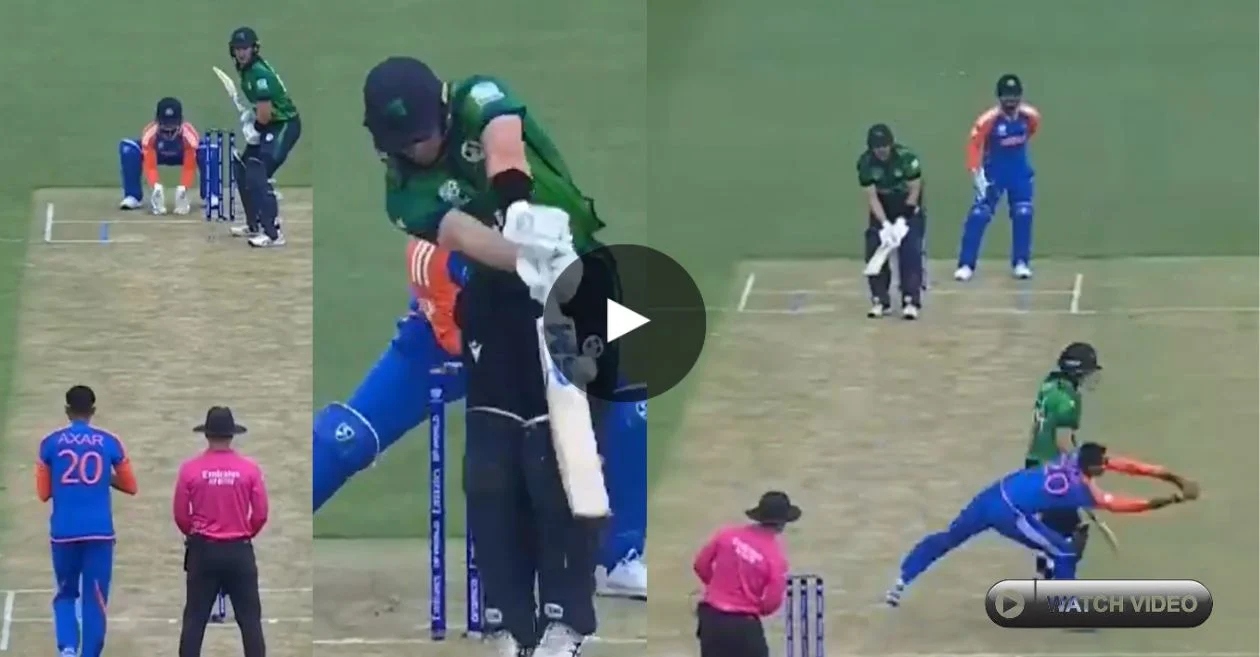 T20 World Cup 2024 [WATCH]: Axar Patel takes a stunning catch and bowl to dismiss Barry McCarthy in IND vs IRE